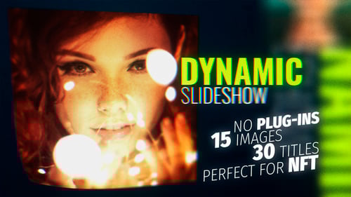 Dynamic Glitch Slideshow with Fast Typography and Media Placeholders