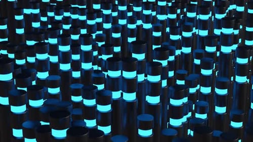 Futuristic Geometric Glowing Pillars Loop