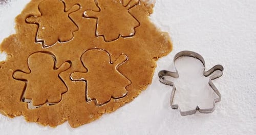 Gingerbread Cookie Dough with Cookie Cutter
