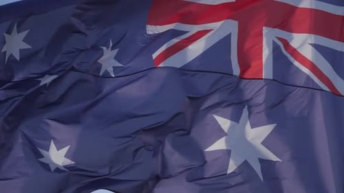 Australian Flag Waving Gently in the Wind