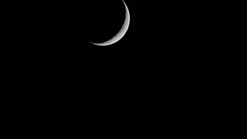 Crescent Moon in the Night Sky