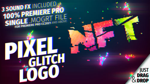 Logo de Pixel Glitch para Premiere Pro MOGRT
