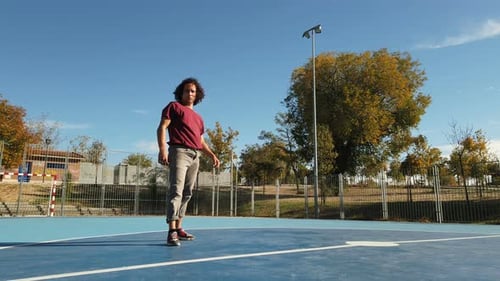 dancing man young talented street dancer breakdancing performing various freestyle dance moves fit