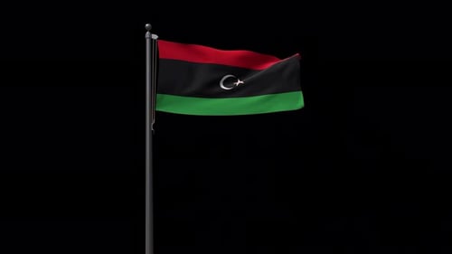 Libyen-Flagge mit Alpha 4K