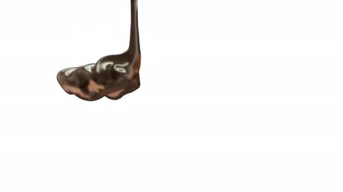 Fluid Dark Chocolate Syrup Pour Reveal Animation