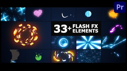 Dynamic Flash FX Elements for Video Editing and Motion Graphics