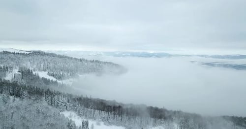 From Great Heigh Fairytale Mountain Landscape Snow Covered Alpine Sharp Peaks