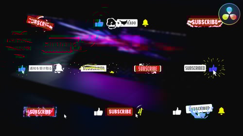 Stylish Subscribe Buttons | DaVinci Resolve