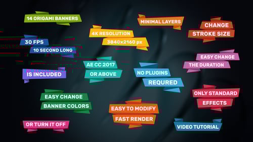 Animated Origami Banners: Clean and Modern Title Reveals