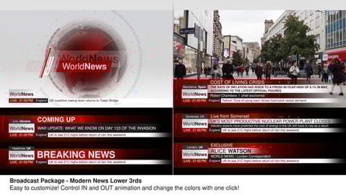 Modern News Lower Thirds - Broadcast Package