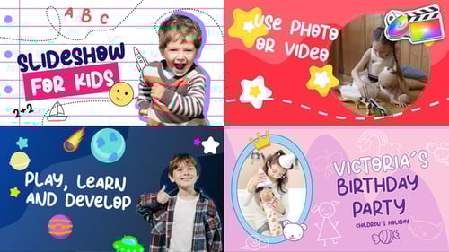 Playful Animated Kids Slideshow with Fluid Cartoon Transitions