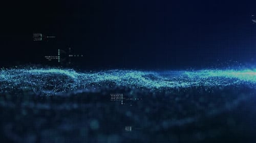 Abstract Digital Particle Wave Technology Background