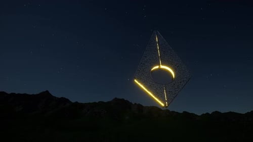 Artefakt auf einem anderen Planeten Futuristisches Weltuniversum Weltraum Fantastisches Technologiekonzept
