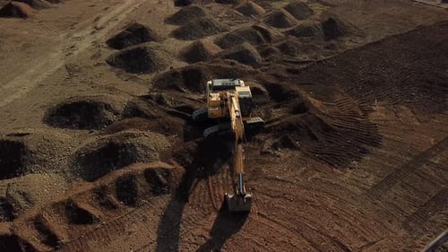 Crawler Excavator Working at the Construction Site