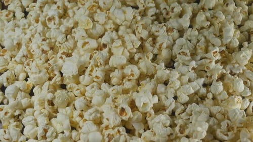 Freshly Popped Popcorn Close Up Camera Movement