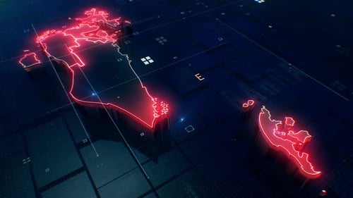 Futuristic Digital Global Map Network Reveal Animation