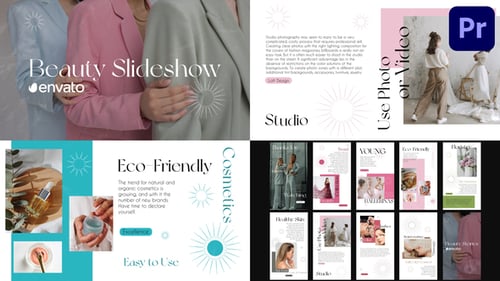 Modern Beauty Slideshow with Abstract Graphics and Elegant Typography