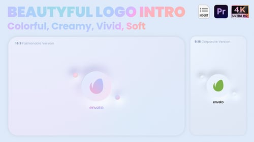 Soft Pastel Gradient Logo Reveal Animation