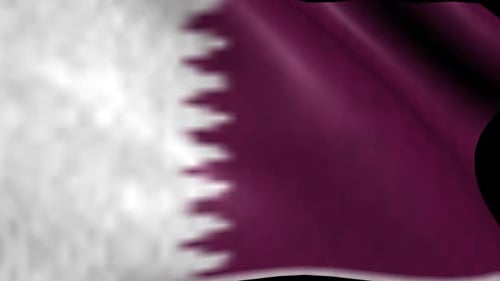 Waving Qatar Flag Seamless Loop Animation