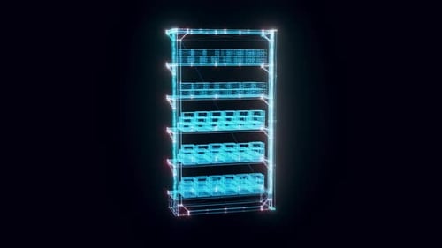 Market Shelf Tea And Cookies Hologram Rotating 4k