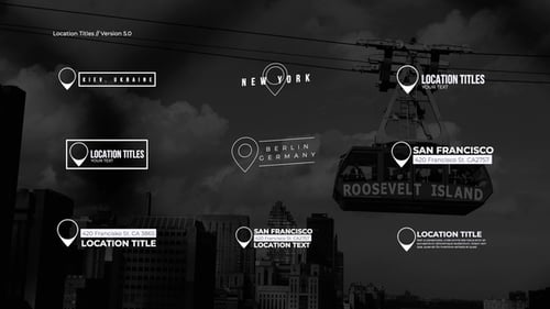 Clean Minimal Animated Location Titles Pack
