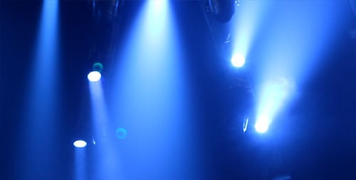 Dynamic Abstract Stage Lighting in Blue and White