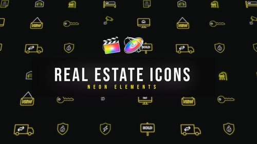 Real Estate Neon Icons