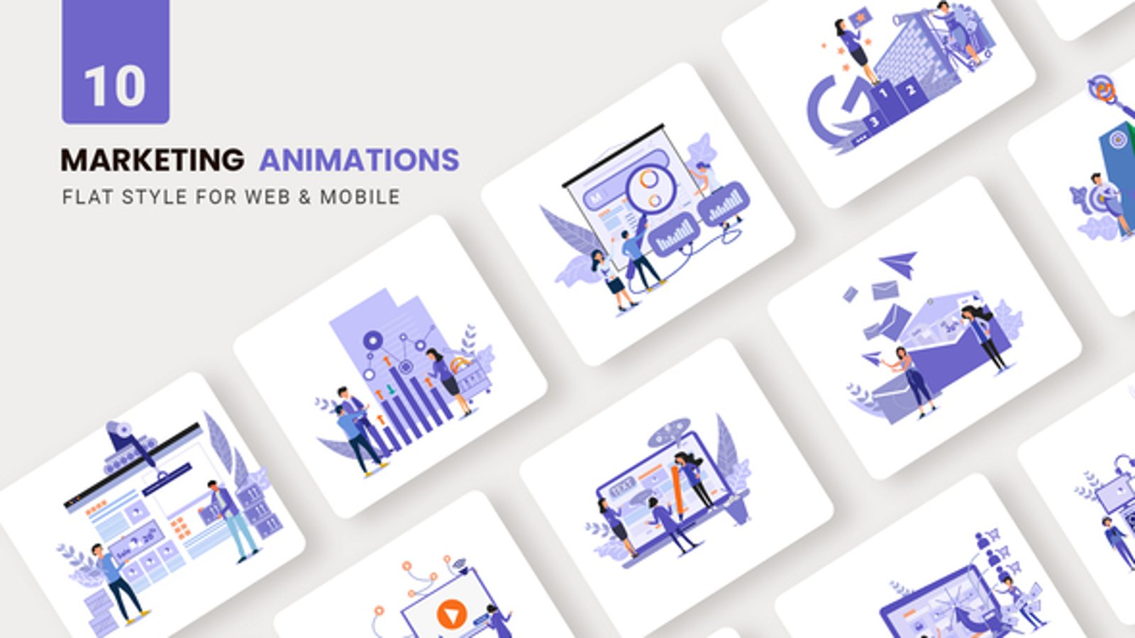 Business Marketing Animations - Flat Concept, Video Displays ft ...