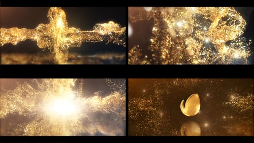 Golden Particles Burst Logo Reveal