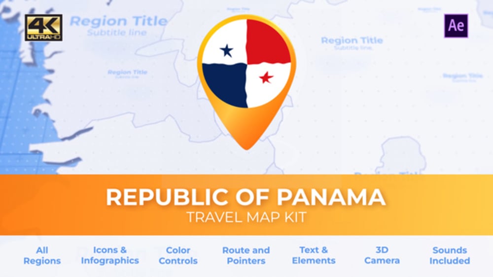 Panama Map - Republic of Panama Travel Map, Video Displays ft ...