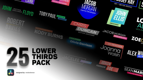 25 Lower Thirds & Titles Pack