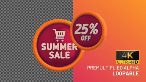 Summer Sale 25 Percent Off Bage Looping with Alpha Channel