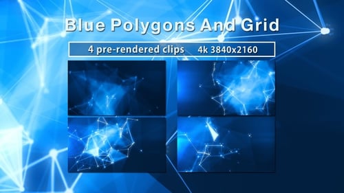 Abstract Blue Geometric Network Technology Background Animation