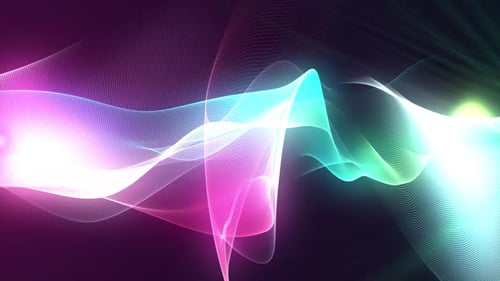 Dynamic Neon Particle Wave Abstract Background