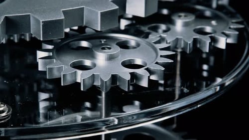 Abstract Gears Turning in Clockwork Mechanism