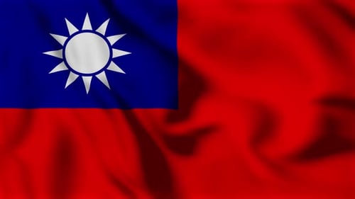 Realistic Waving Flag of Taiwan Loop Animation
