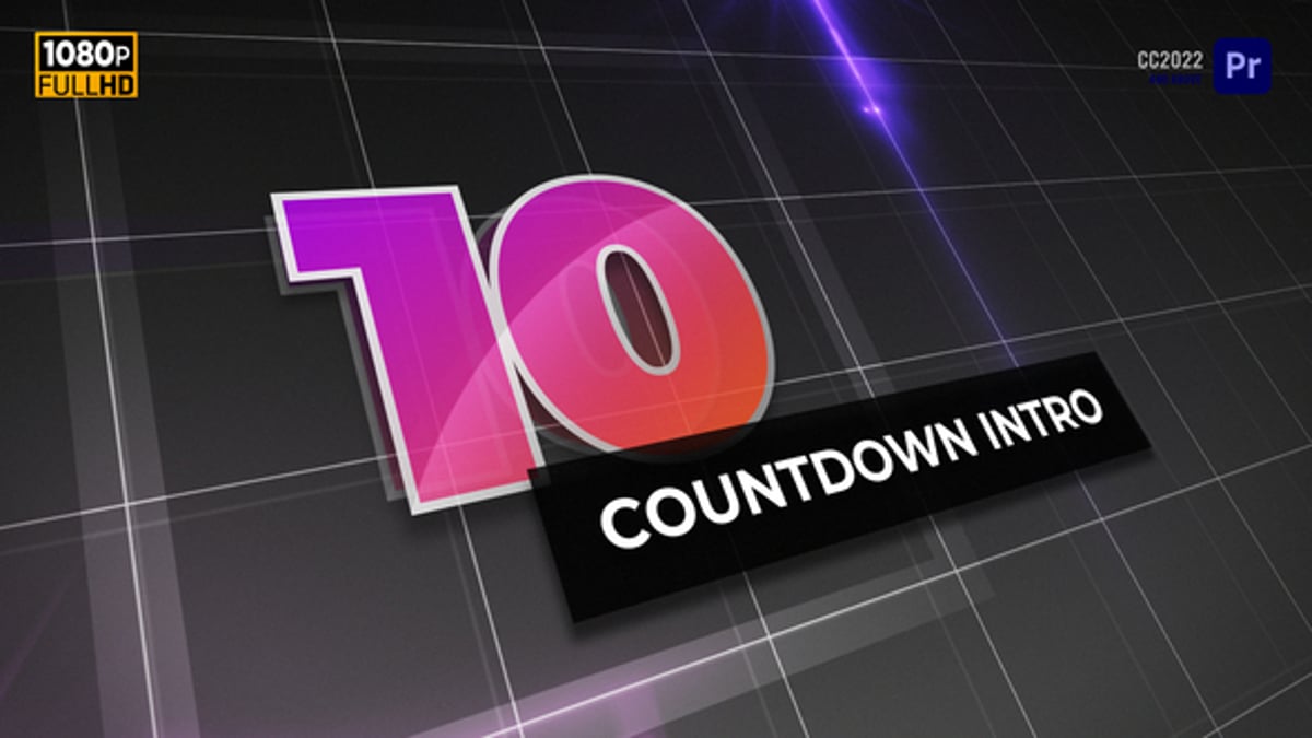 Top 10 Countdown Titles | MOGRT for Premiere Pro, Openers ft. numbers ...
