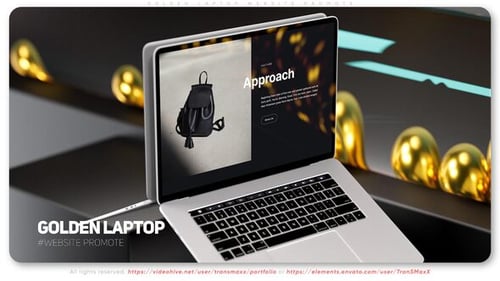 Golden Laptop Website Promote