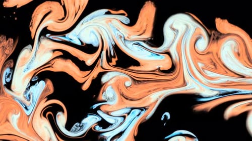 Swirling Light Orange and Blue Fluid Abstract