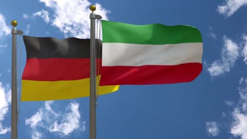 Waving Flags of Germany and Equatorial Guinea