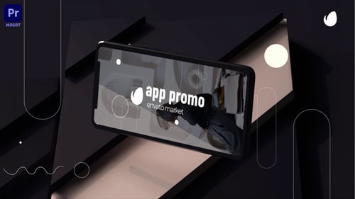 Sleek Mobile App Presentation with Abstract Elements