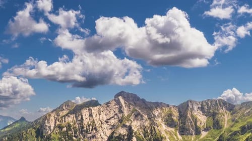 Mountains and Clouds on a Clear Sunny Day