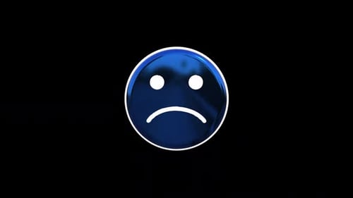 3D Sad Face Emoji Rotating Animation