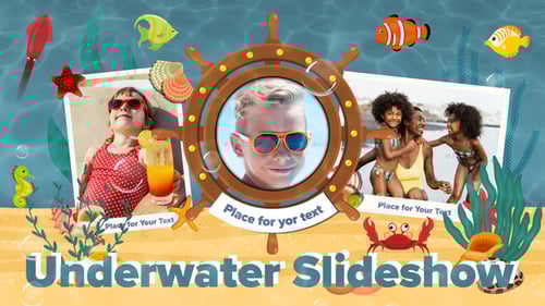 Animated Underwater Kids Slideshow with Cheerful Photo Frames