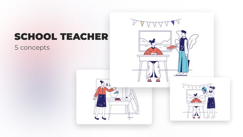 School teacher - Flat concepts