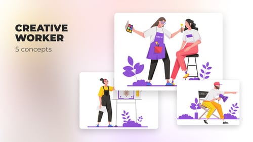 Creative worker - Flat concepts