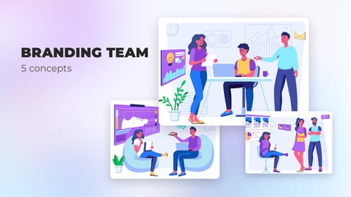 Branding team - Flat concepts