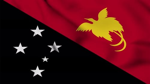 Waving Papua New Guinea National Flag Loop Animation