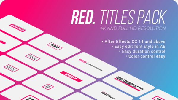 Red. - Titles Pack for After Effects, Titles ft. youtube pack & title ...