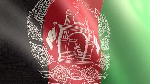 Realistic Waving Afghanistan Flag with National Emblem